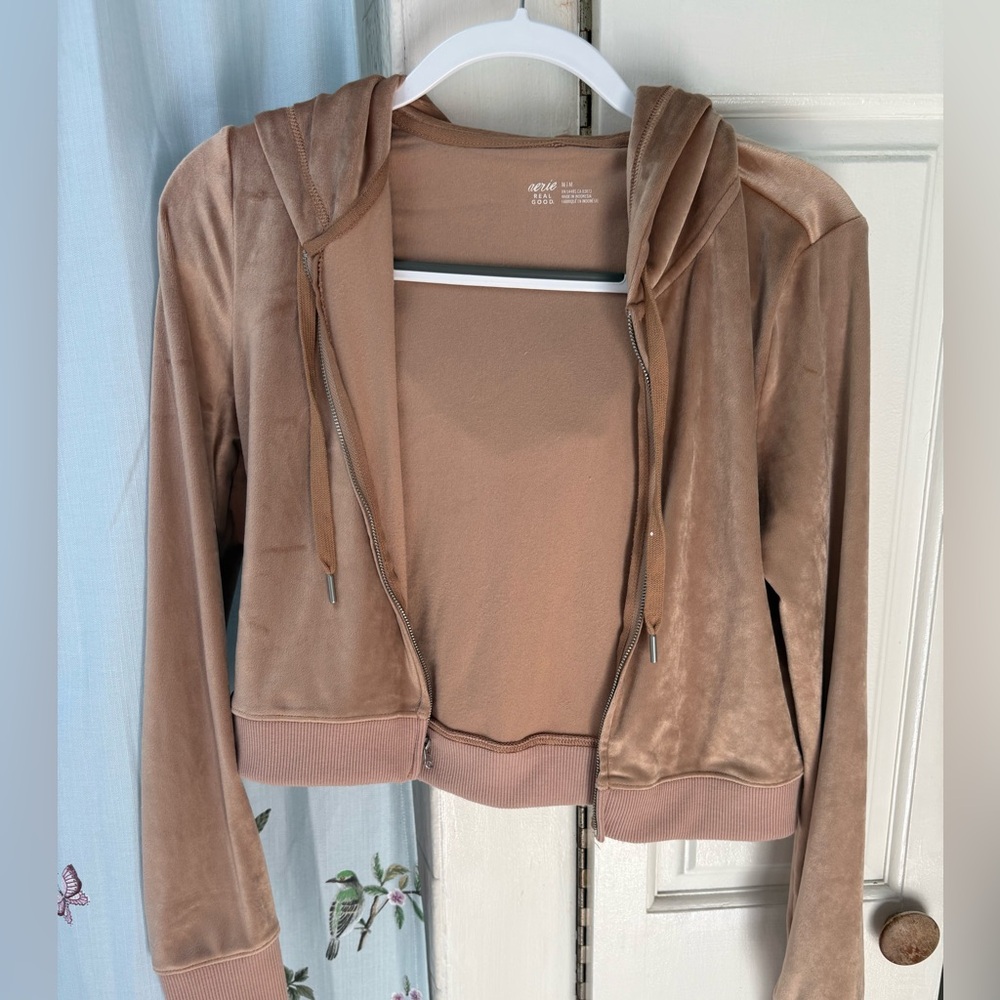 Aerie Women's Velour Tan Jacket